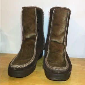 Winter Boots Fleece Ski Lounger Fur Snow Sz 10 Vtg MCM Eskimo Made in Italy